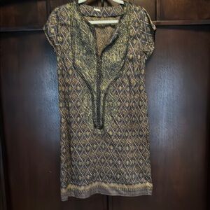 Calypso St. Barth Black and Gold Tunic Dress